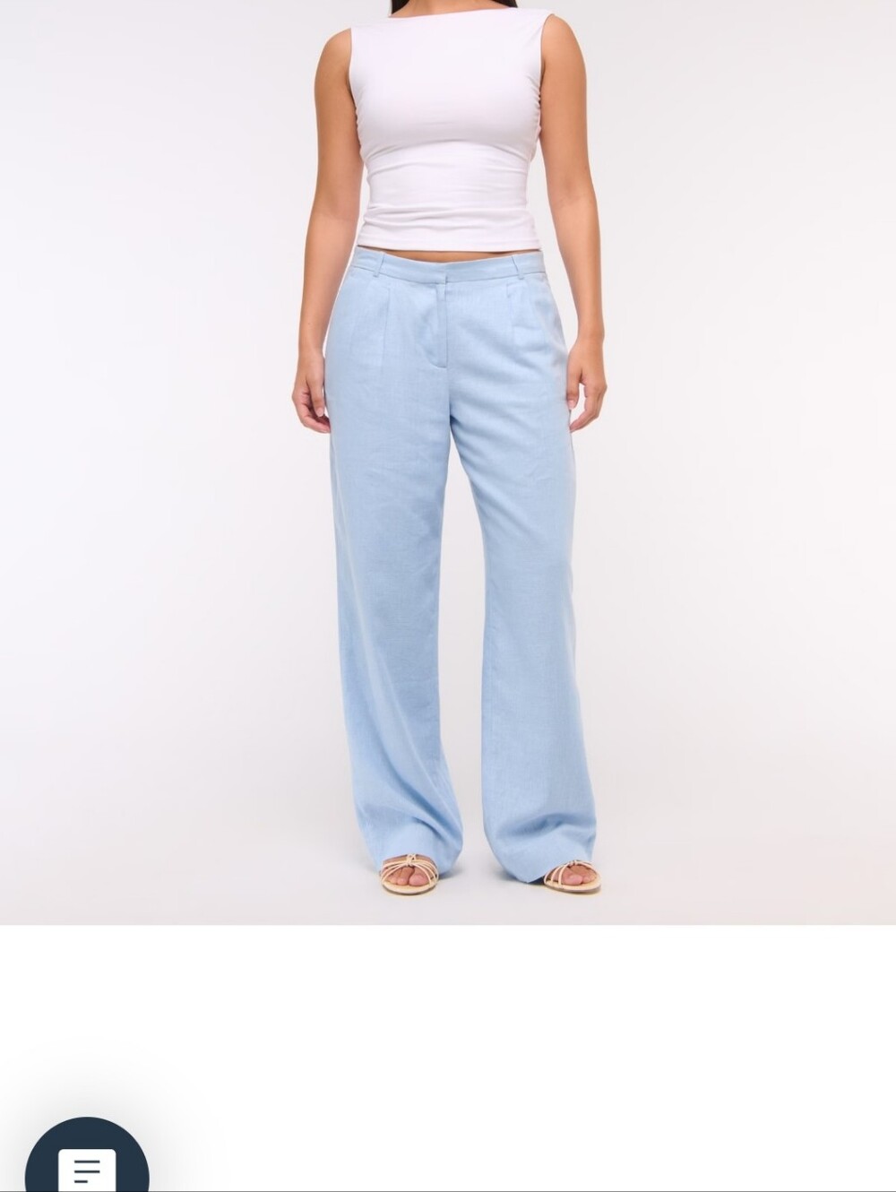 Curve Love A&F Sloane Low Rise Tailored Linen-Blend Pant